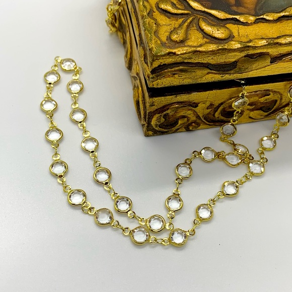 Clear Glass Rosary Chain Necklace - Picture 8 of 8